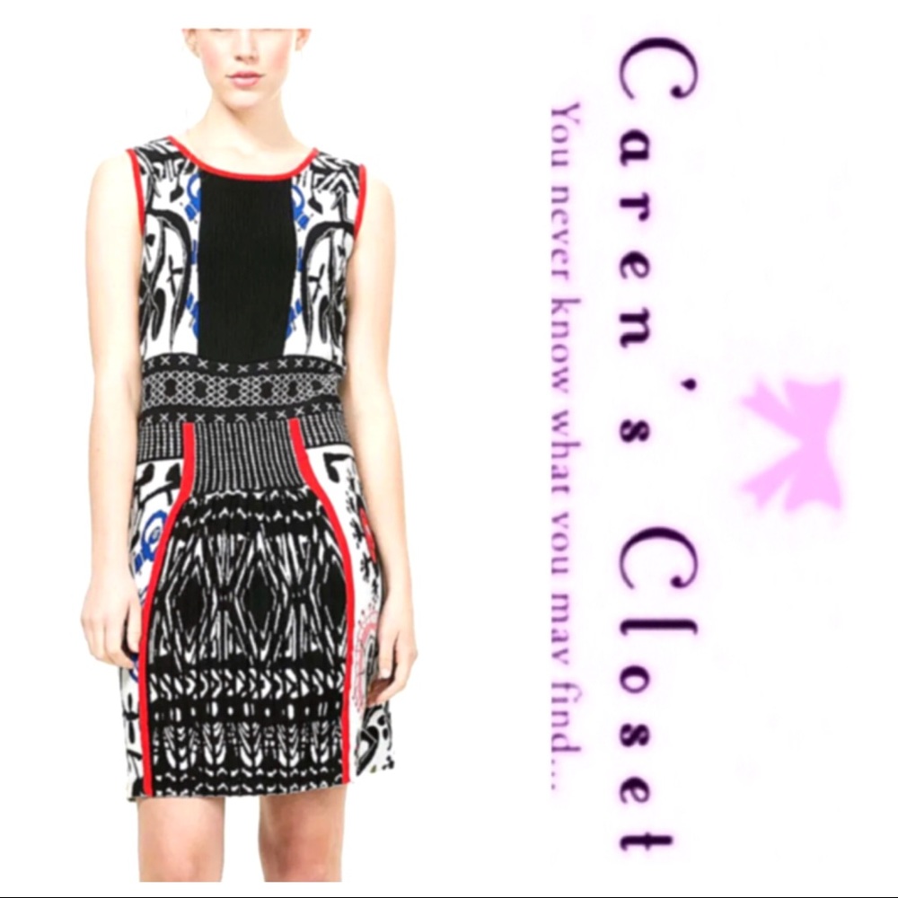 Disigual By C Lacroix Stretch Knit Graphic Dress